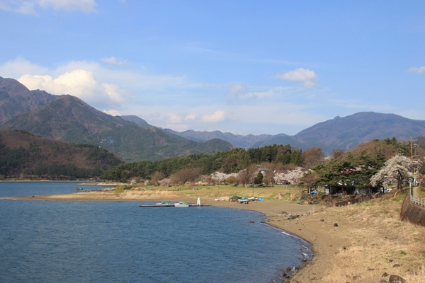 春の小海公園にて（河口湖）