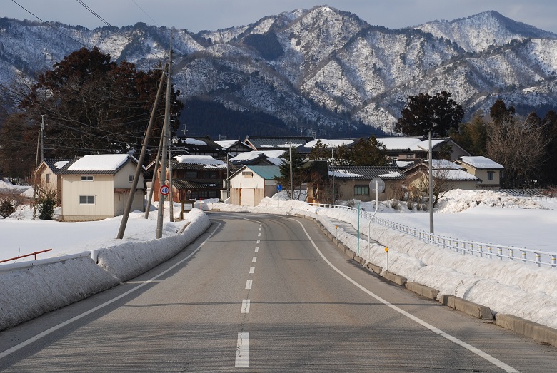 猿沢・雪道