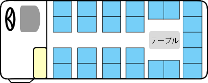 サロン付き小型バスの座席表