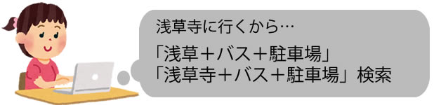 浅草寺のバス駐車場を検索