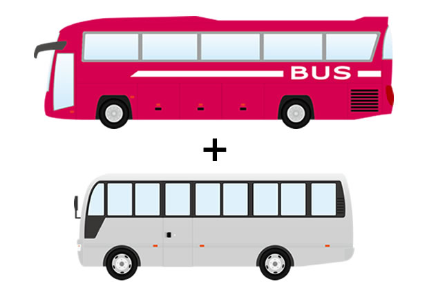 大型バス＋マイクロバス