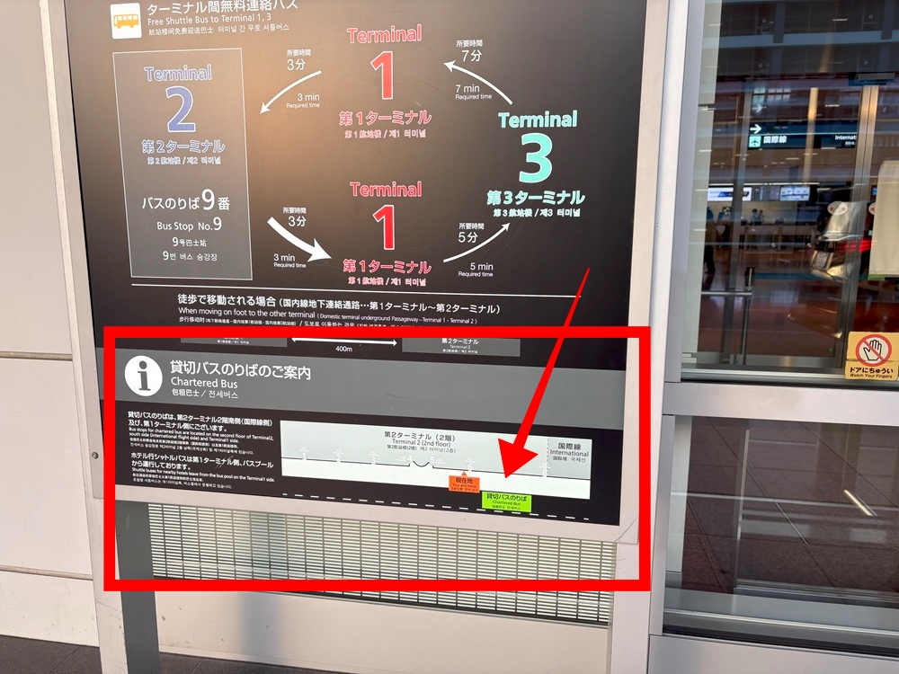 羽田空港第2ターミナル・貸切バス乗降場所