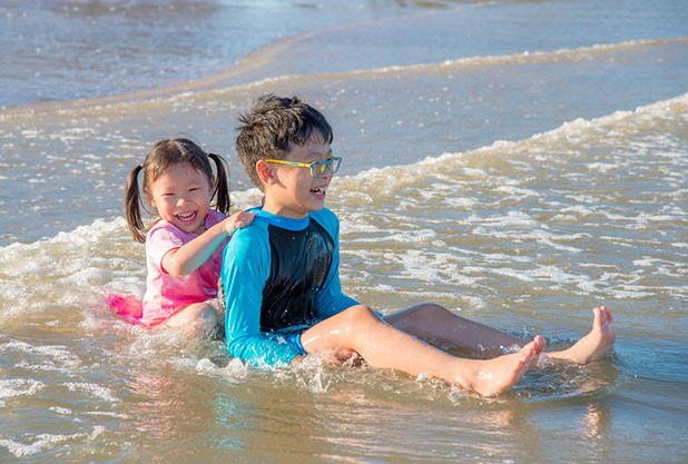 子供連れも安心して楽しめる海水浴場