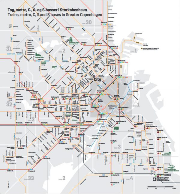 コペンハーゲン路線バスの地図