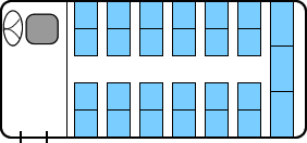 中型バスの座席レイアウト