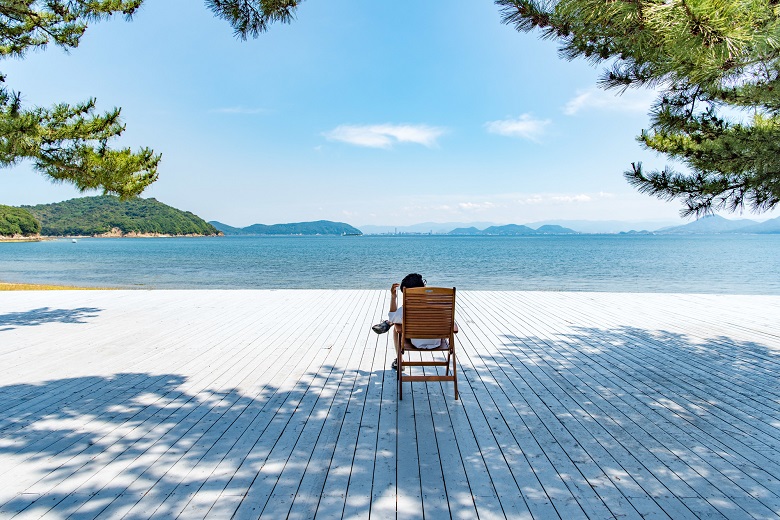 直島のビーチ