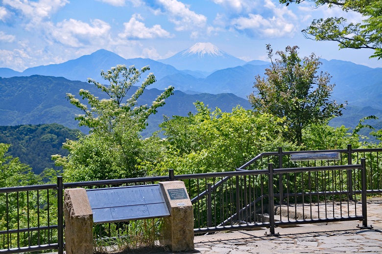 高尾山山頂より富士山を臨む