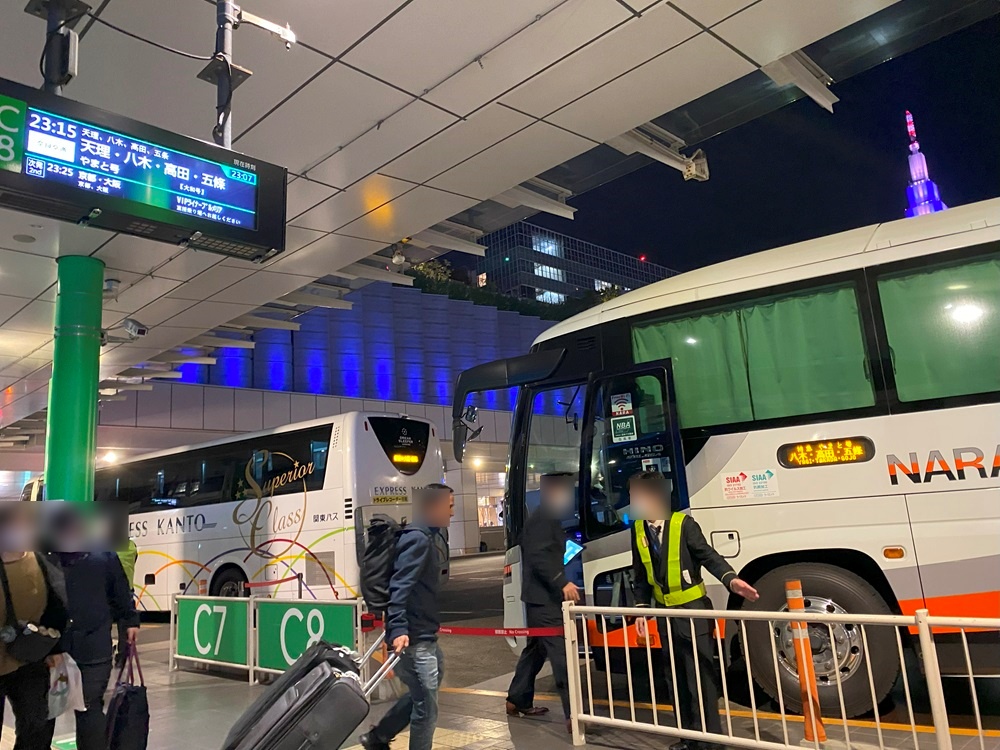 奈良交通の夜行バスで桜井へ