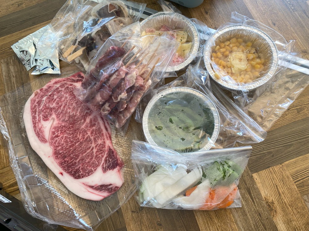 豪華BBQと屋台食べ放題コース(試食用)