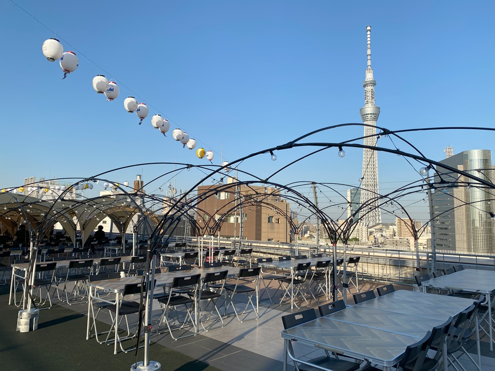 BBQ会場からはスカイツリーがばっちり