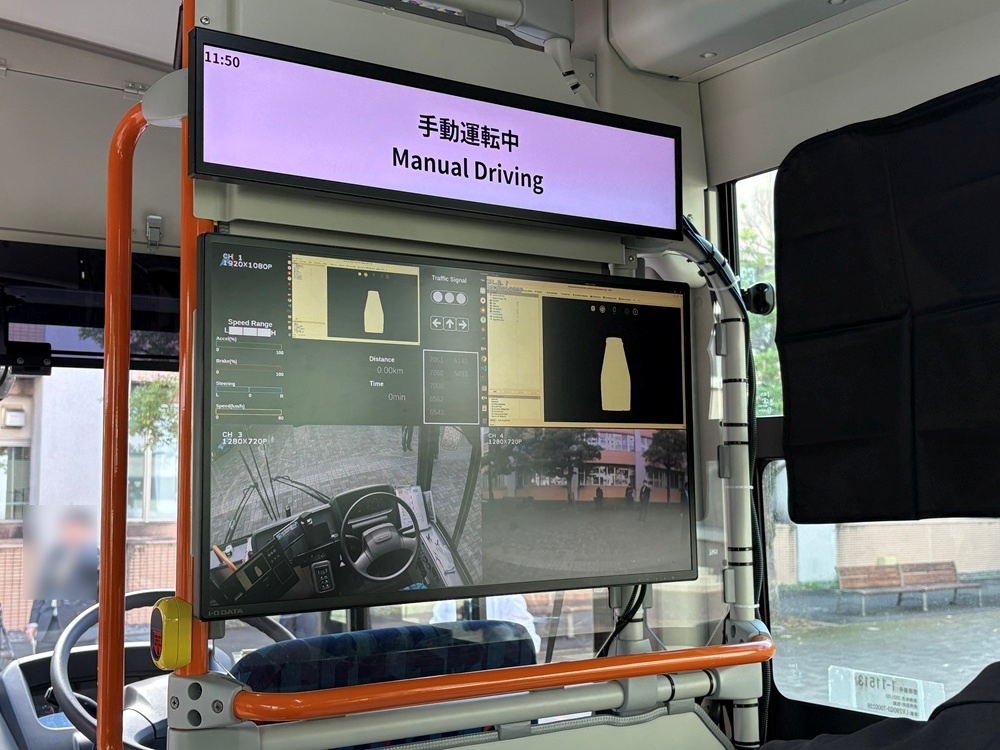 手動・自動がモニター上に表示