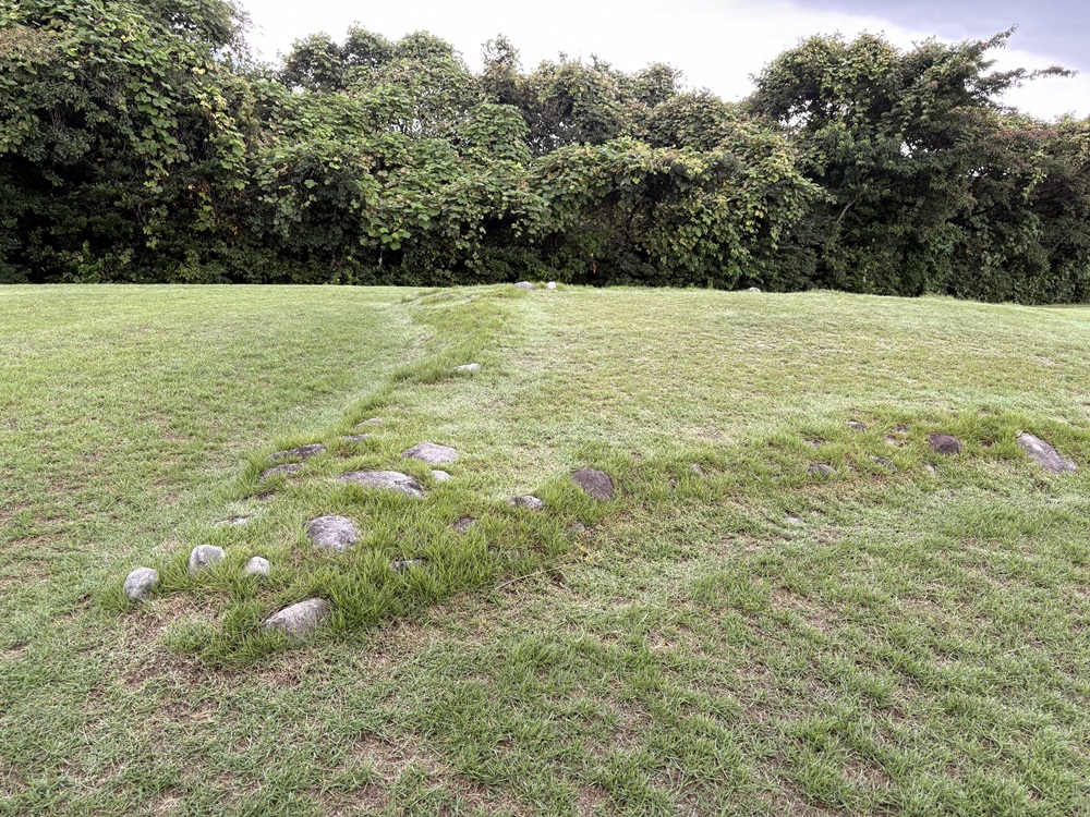 方形墳丘墓の四隅が舌のように飛び出した形が特徴