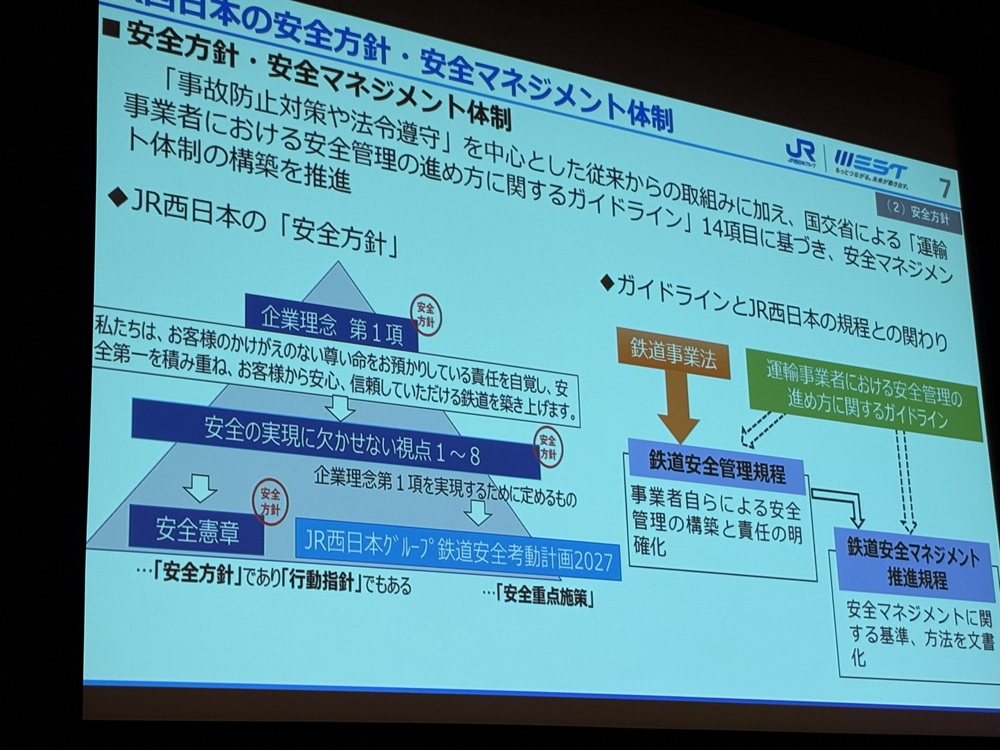 JR西日本の安全方針・安全マネジメント体制